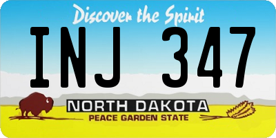 ND license plate INJ347