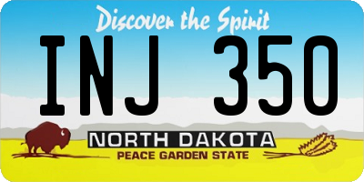 ND license plate INJ350