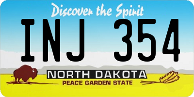 ND license plate INJ354
