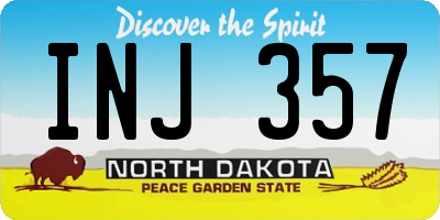 ND license plate INJ357