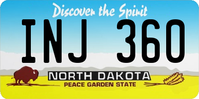 ND license plate INJ360