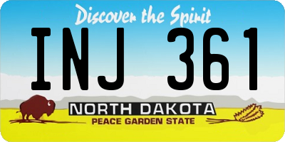 ND license plate INJ361