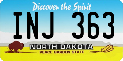 ND license plate INJ363