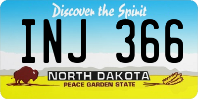 ND license plate INJ366