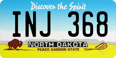 ND license plate INJ368