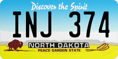 ND license plate INJ374