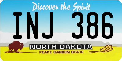 ND license plate INJ386