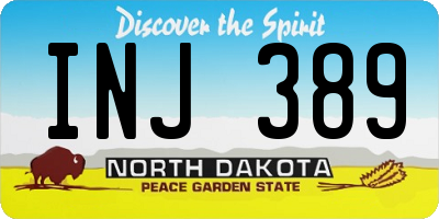 ND license plate INJ389