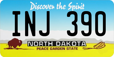 ND license plate INJ390