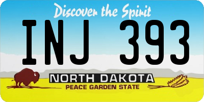 ND license plate INJ393