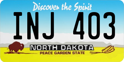 ND license plate INJ403