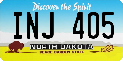 ND license plate INJ405