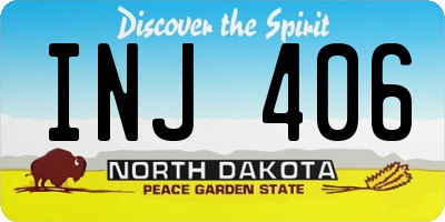 ND license plate INJ406