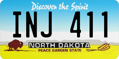 ND license plate INJ411