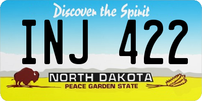 ND license plate INJ422