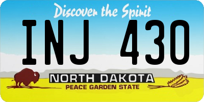 ND license plate INJ430