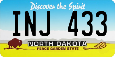 ND license plate INJ433