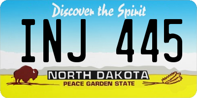 ND license plate INJ445