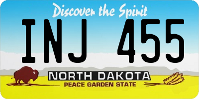 ND license plate INJ455