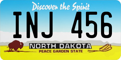 ND license plate INJ456