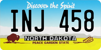 ND license plate INJ458