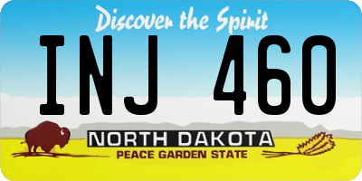ND license plate INJ460