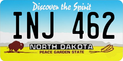 ND license plate INJ462