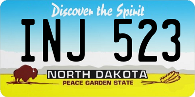ND license plate INJ523