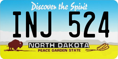 ND license plate INJ524