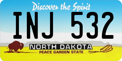 ND license plate INJ532