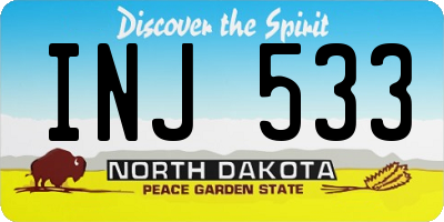 ND license plate INJ533