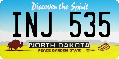 ND license plate INJ535