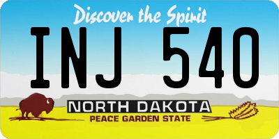 ND license plate INJ540