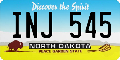 ND license plate INJ545