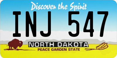ND license plate INJ547