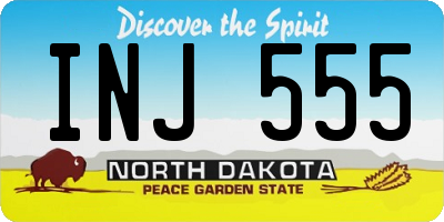 ND license plate INJ555