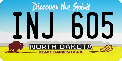 ND license plate INJ605