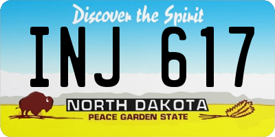 ND license plate INJ617