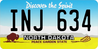 ND license plate INJ634