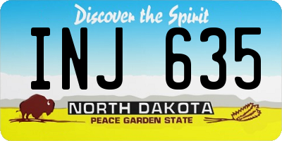 ND license plate INJ635