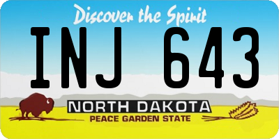 ND license plate INJ643