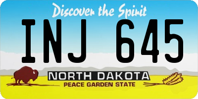 ND license plate INJ645
