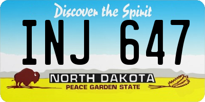 ND license plate INJ647