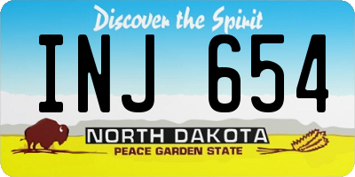 ND license plate INJ654