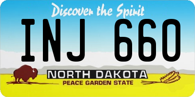 ND license plate INJ660
