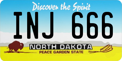 ND license plate INJ666