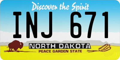 ND license plate INJ671