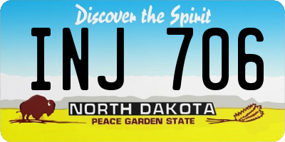 ND license plate INJ706