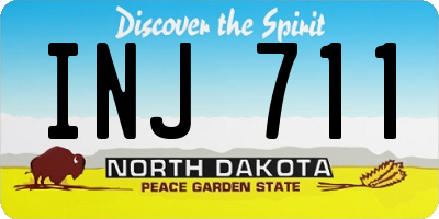 ND license plate INJ711