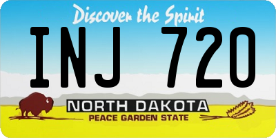 ND license plate INJ720